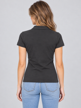 Camiseta Polo Para Mujer Aero Solid Polo Dark Black 4164