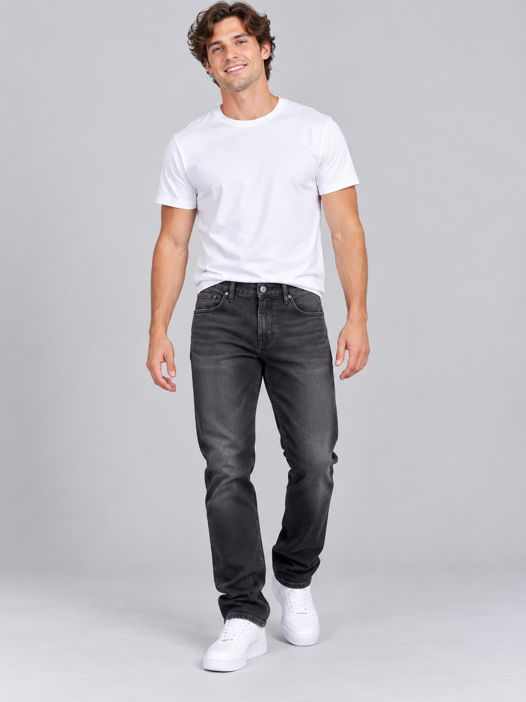 Jean Para Hombre Aero Guys Straight Leg Dark Black 6314