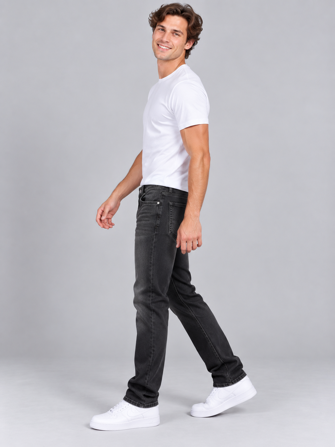Jean Para Hombre Aero Guys Straight Leg Dark Black 6314
