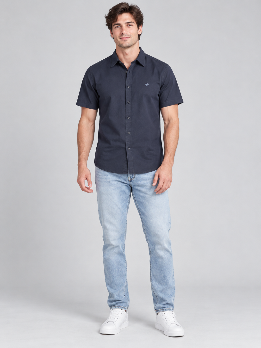 Camisa Para Hombre Aero Guys SS Woven Shitrs Cadet Navy 1440