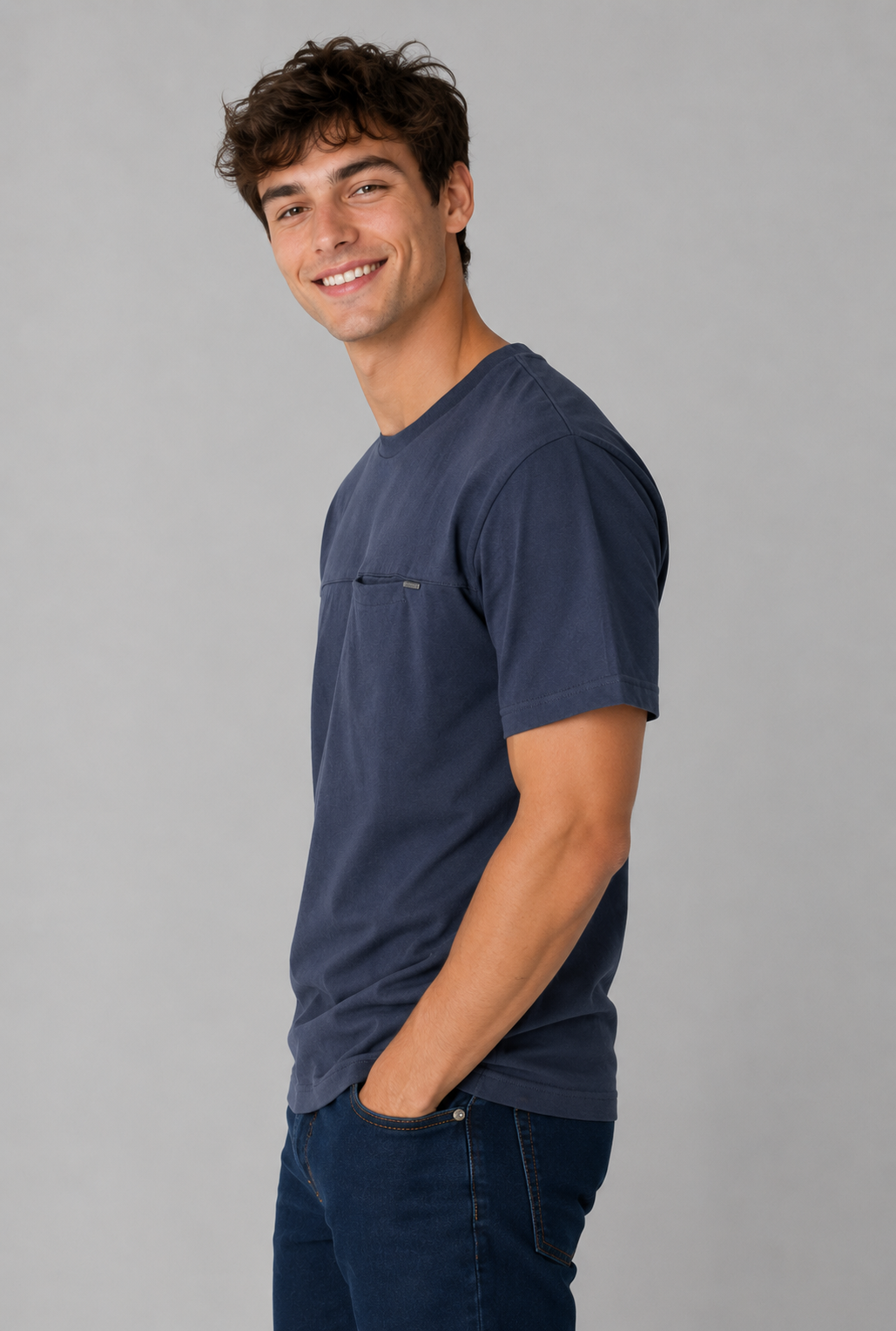 Camiseta Para Hombre Aero BC SS Knits Cadet Navy Relax 2249