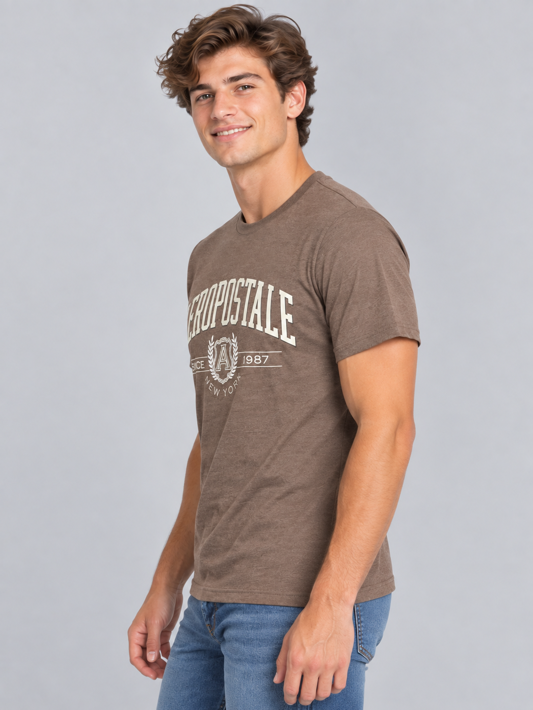 Camiseta Para Hombre Aero Level 2 Graphic Teeshot Chocolate 6178