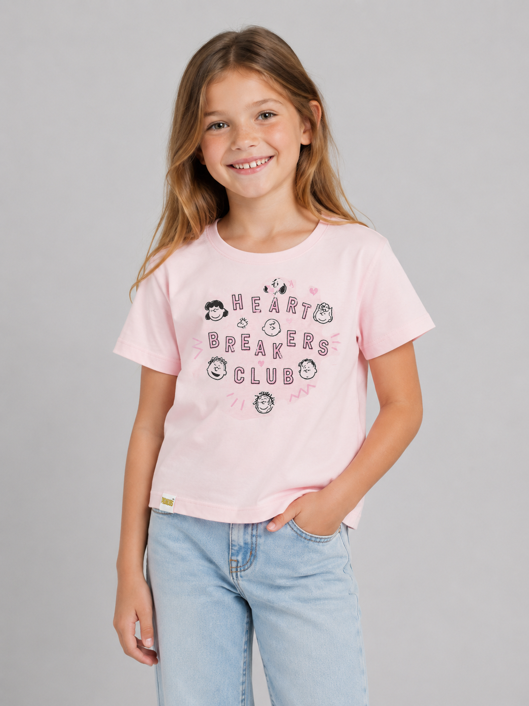 Camiseta de manga corta Kids Peanuts G SS Level 2 Graphics Pink Relax PEANUTS356