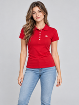 Camiseta Polo Para Mujer Aero Solid Polo True Red 4164