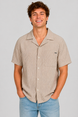 Camisa Para Hombre Aero Guys SS Woven Shirts Egret 2191