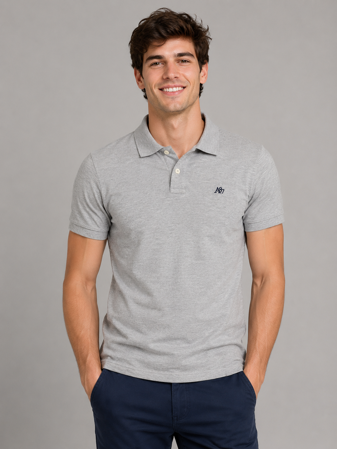 Camiseta Polo Aero Guys SS Solid Polo Light Heather Grey 7907