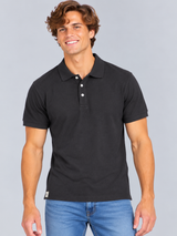 Camiseta Polo Para Hombre Aero Guys Ss Novelty Polo Dark Black 1936