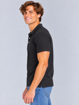 Camiseta Polo Para Hombre Aero Guys Ss Novelty Polo Dark Black 1936