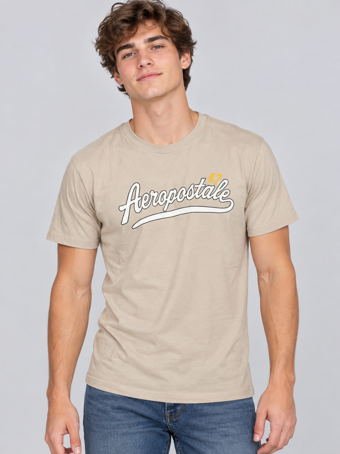 Camiseta Para Hombre  Aero Level 1 Graphic Tees Egret 6180