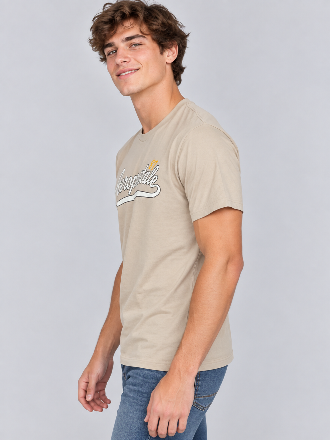 Camiseta Para Hombre  Aero Level 1 Graphic Tees Egret 6180