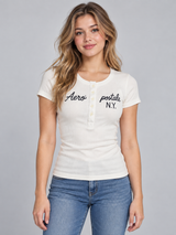 Camiseta Para Mujer Aero Girls Ss Henley Birch 4775