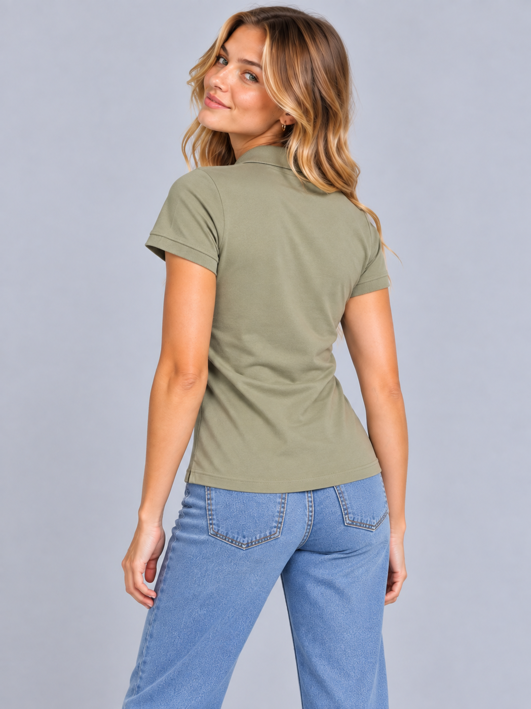 Camiseta Polo Para Mujer Aero Solid Surf Spray  4164