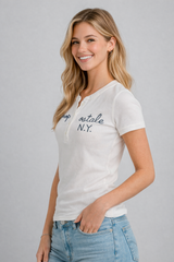 Camiseta para Mujer Aero Girls SS Henley Birch Slim 4775