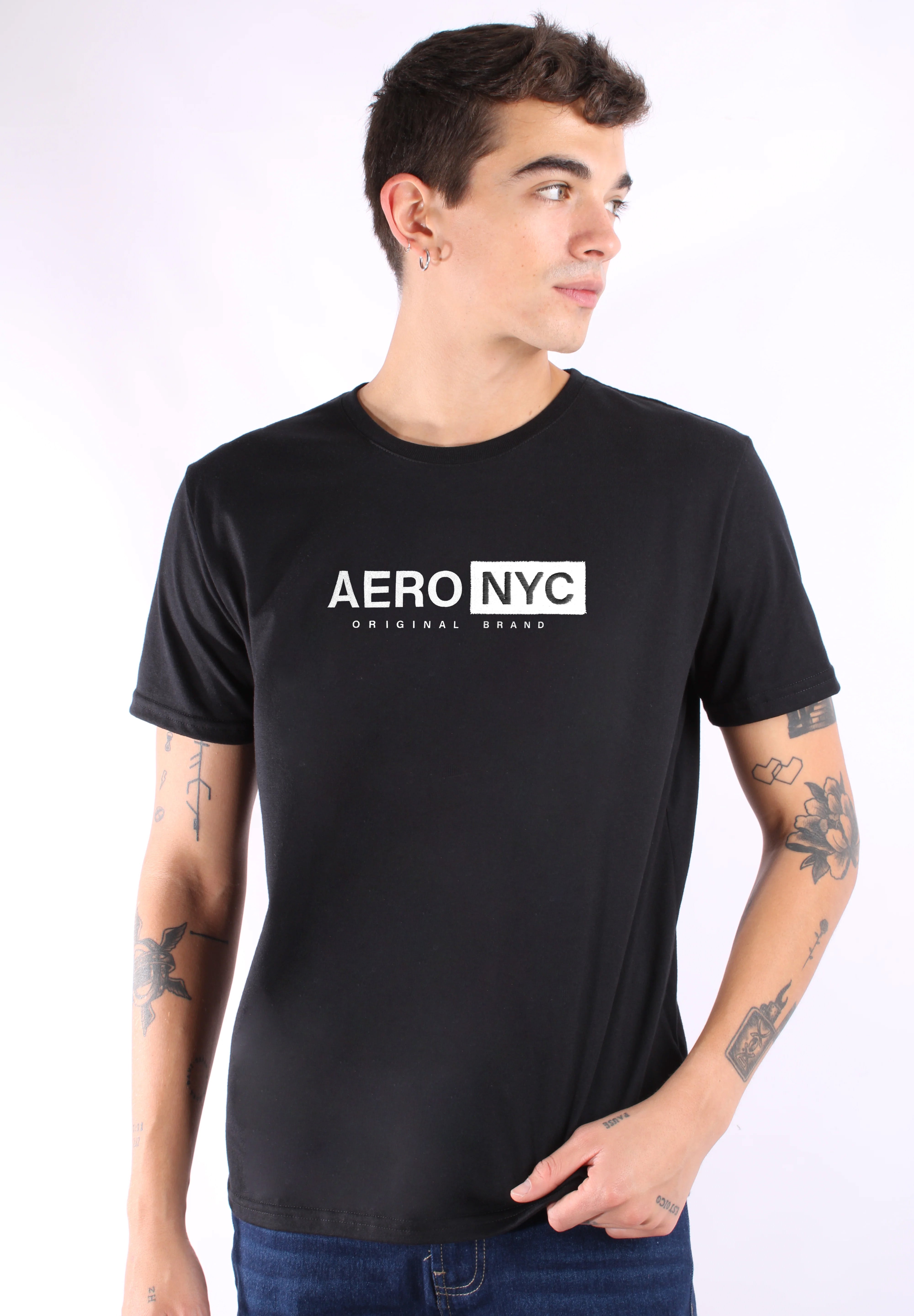 Camiseta Para Hombre Aero Level 2 Graphic Tees Dark Black 2637