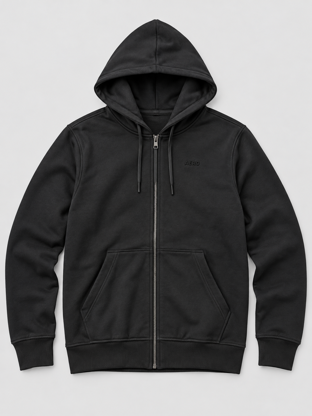 Buzo Para Hombre Aero Guys Full Zip Hoodies Dark Black 5018