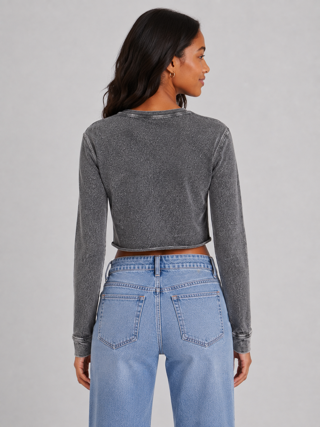 Buzo Para Mujer Aero Girls Fleece Crew Smoked Pearl 3470