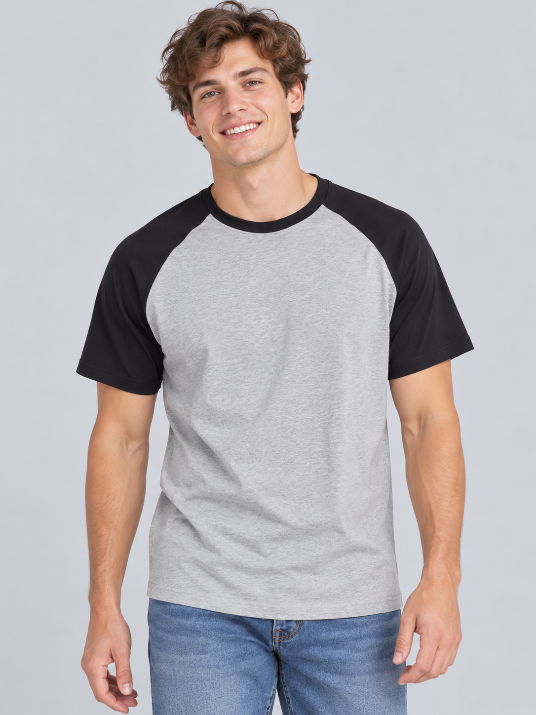Camiseta Para Hombre Aero Bc Knits Light Heather Grey 1600