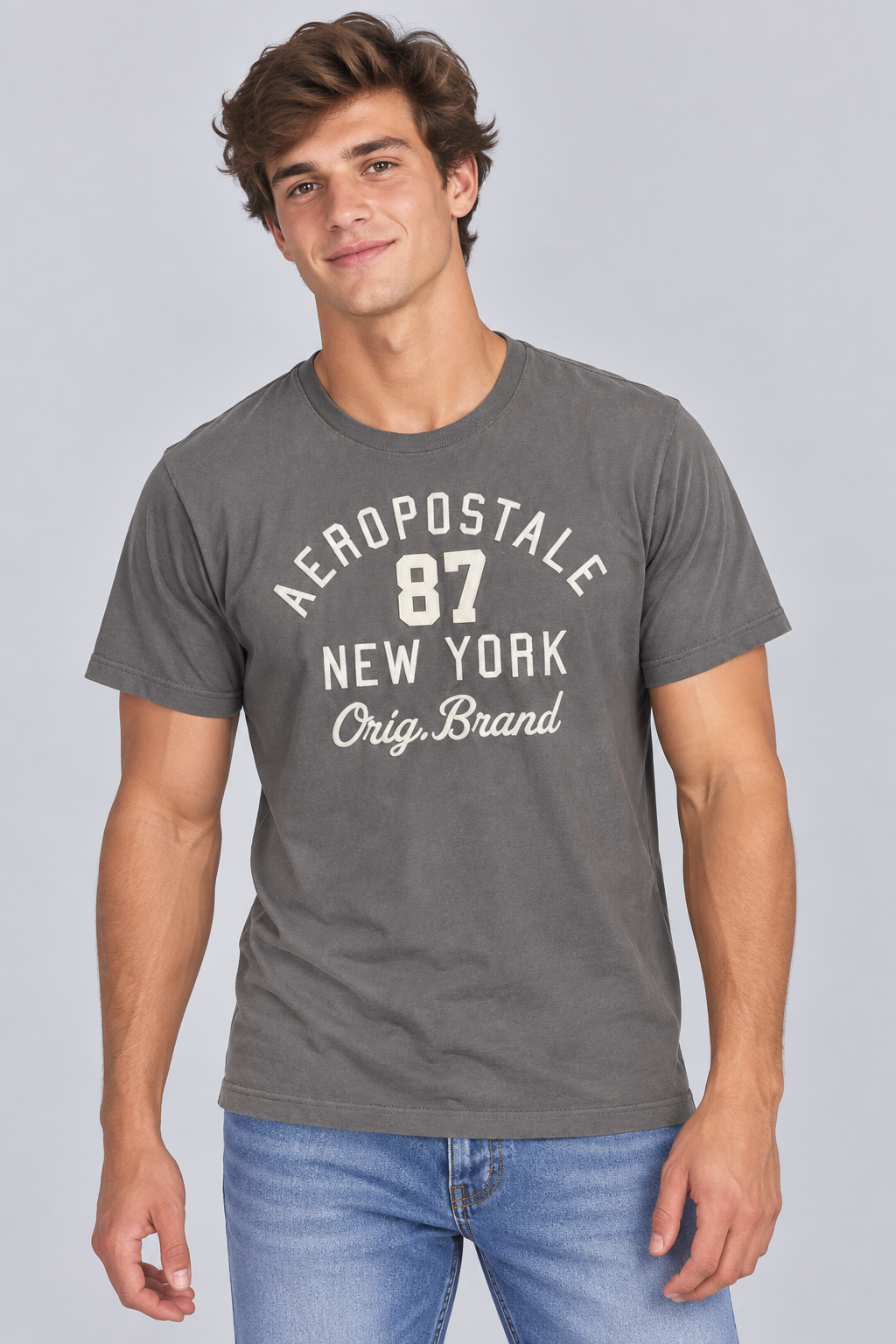 Camiseta Para Hombre Aero Level 2 Graphic Tees Smoked Pearl 6295