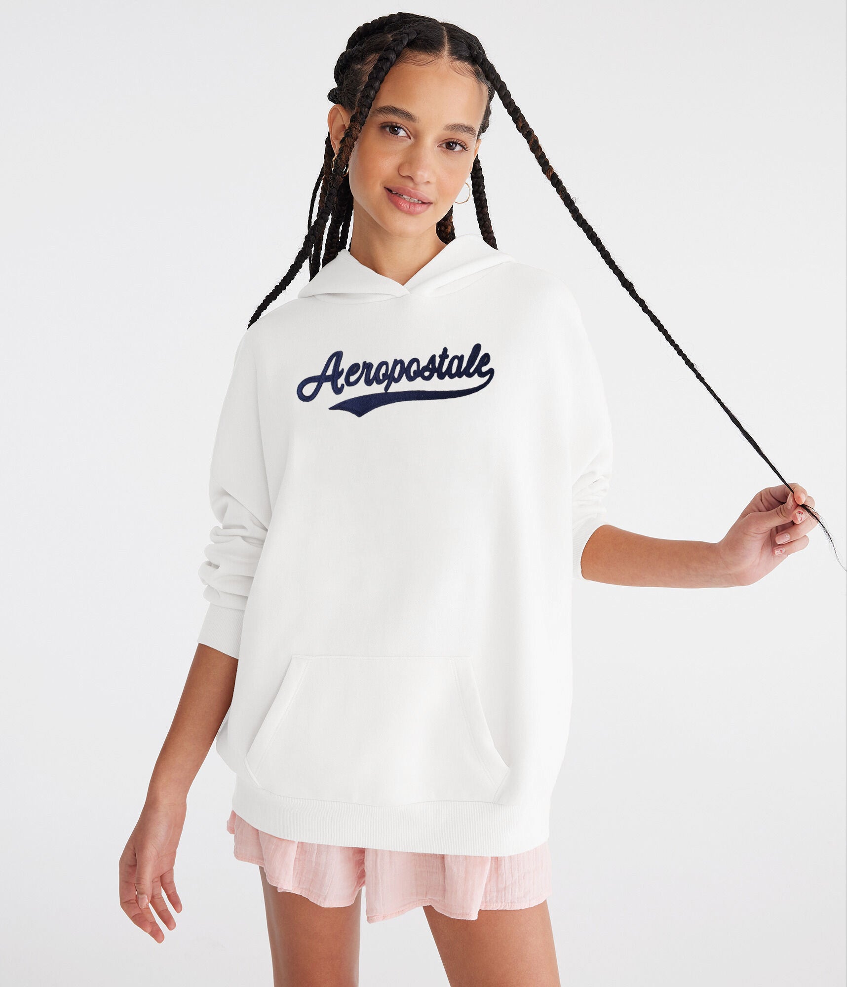 Buzo Para Mujer Aero Girls Fleece Pop Over Tofu 3509