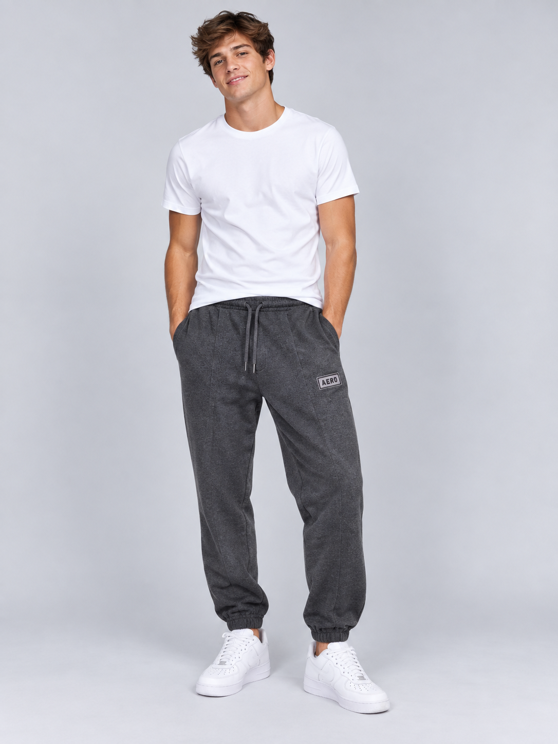 Jogger Para Hombre Aero Guys Fleece Pants  Charcoal Heather Grey 2263