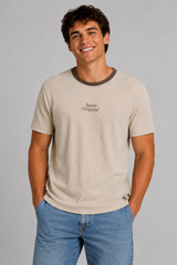 Camiseta Para Hombre Aero BC SS Knits Egret Relax 2248