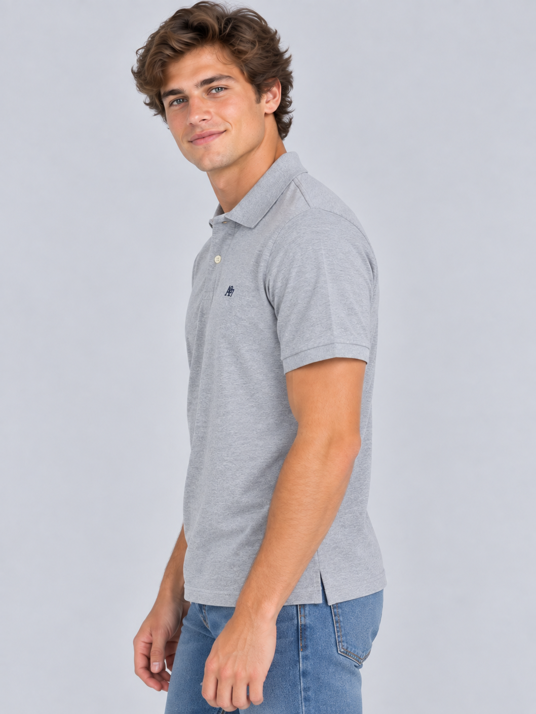Camiseta Polo Para Hombre Aero Guys Ss Solid Polo Light Heather Grey 7907