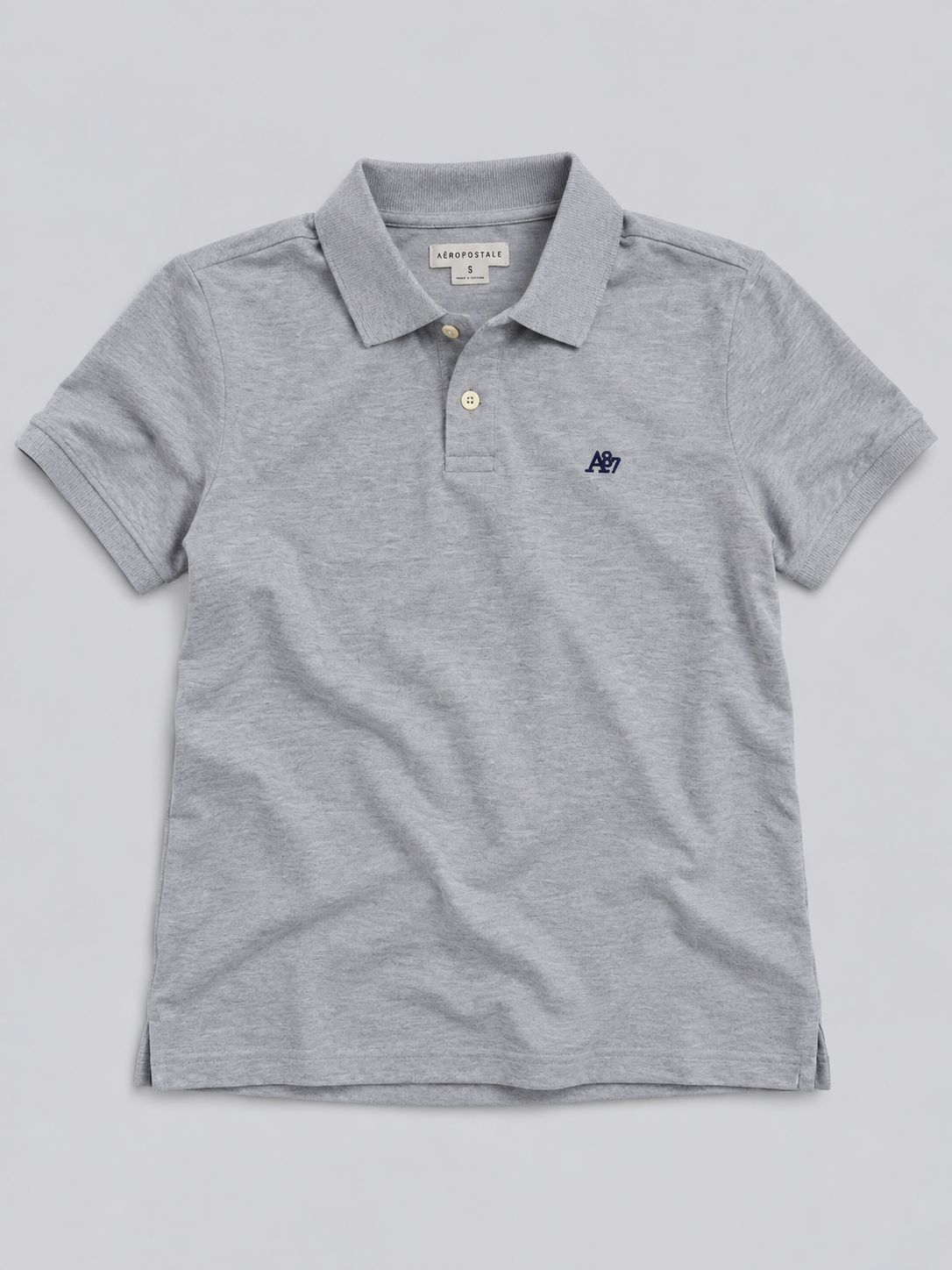Camiseta Polo Para Hombre Aero Guys Ss Solid Polo Light Heather Grey 7907