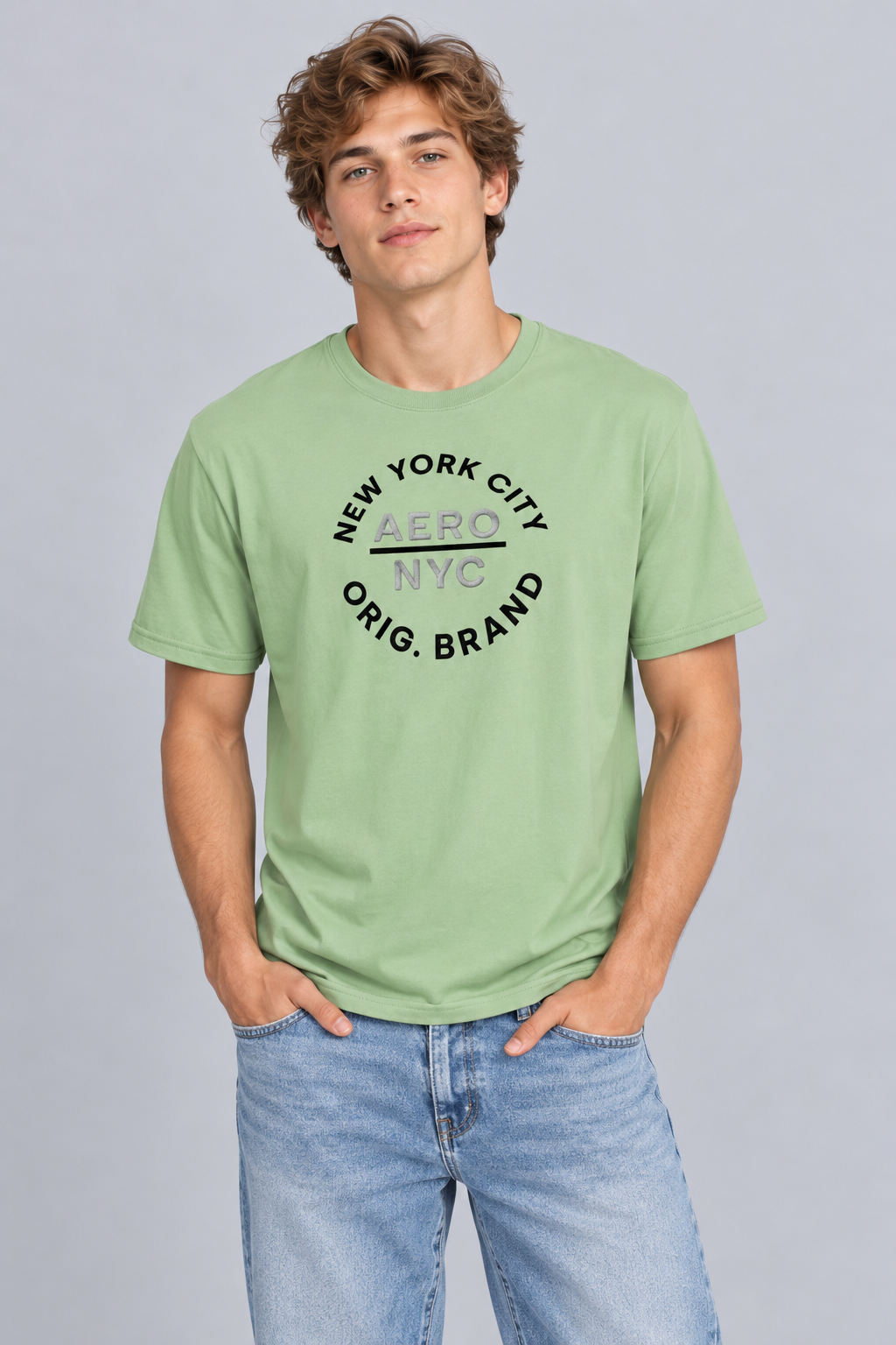 Camiseta Para Hombre Aero Level 2 Graphic Tees Green Turquoise 9296