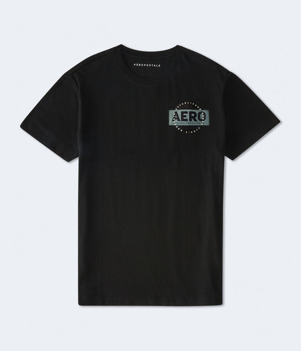 Camiseta Para Hombre Aero Level 2 Graphic Tees Dark Black 4803