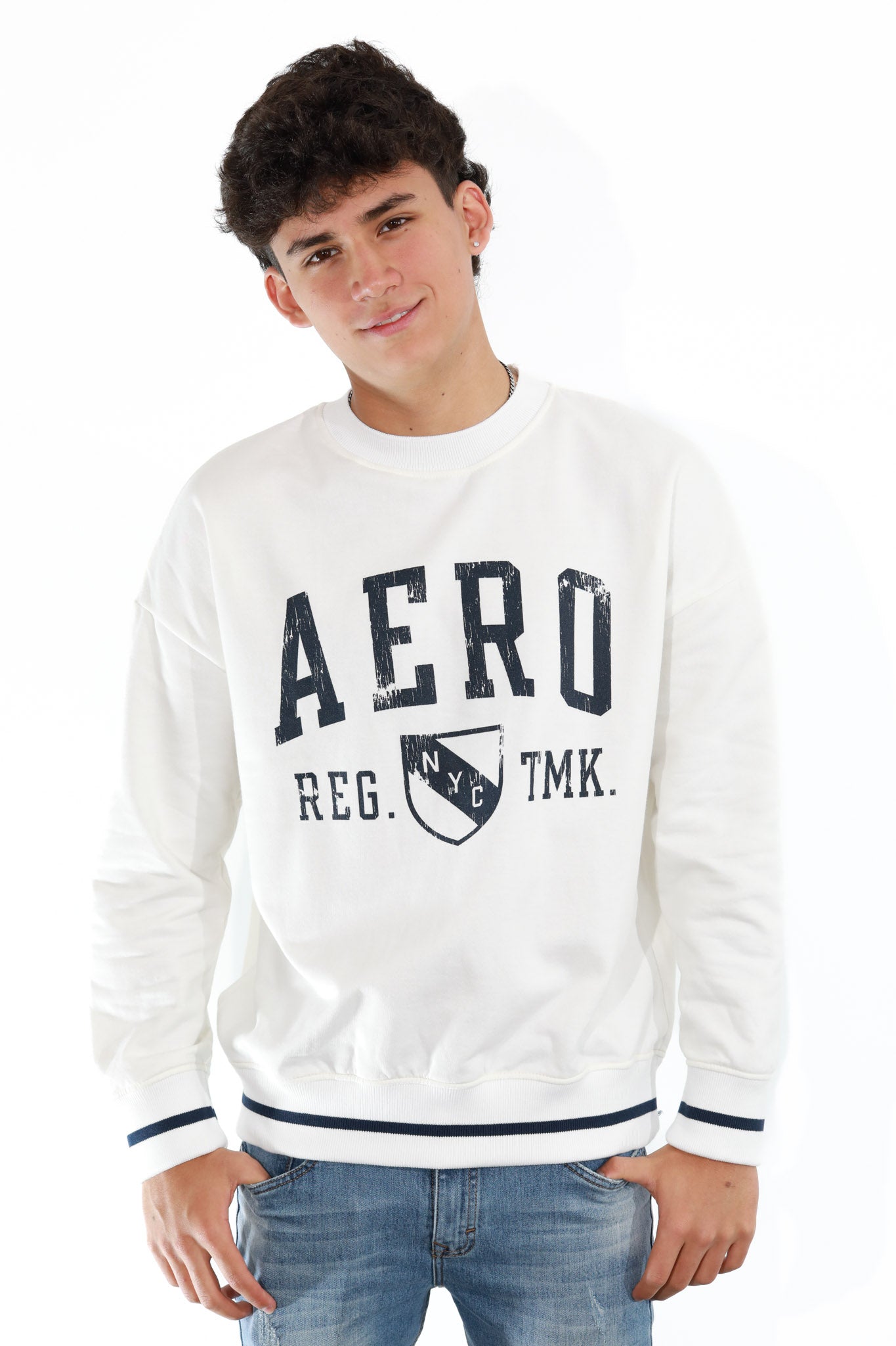 Buzo Para Hombre Aero Girls Fleece Crew Egret 6303