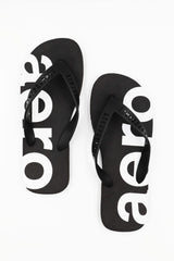 Sandalias Para Hombre Aero Guys Rubber Flip Flops Dark Black 7 Shoe 8275