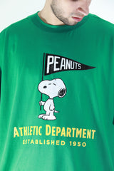 Camiseta Snoopy Para Hombre Aero Guys Graphic Novelty Cosmic Green Peanuts014