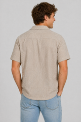 Camisa Para Hombre Aero Guys SS Woven Shirts Egret 2191