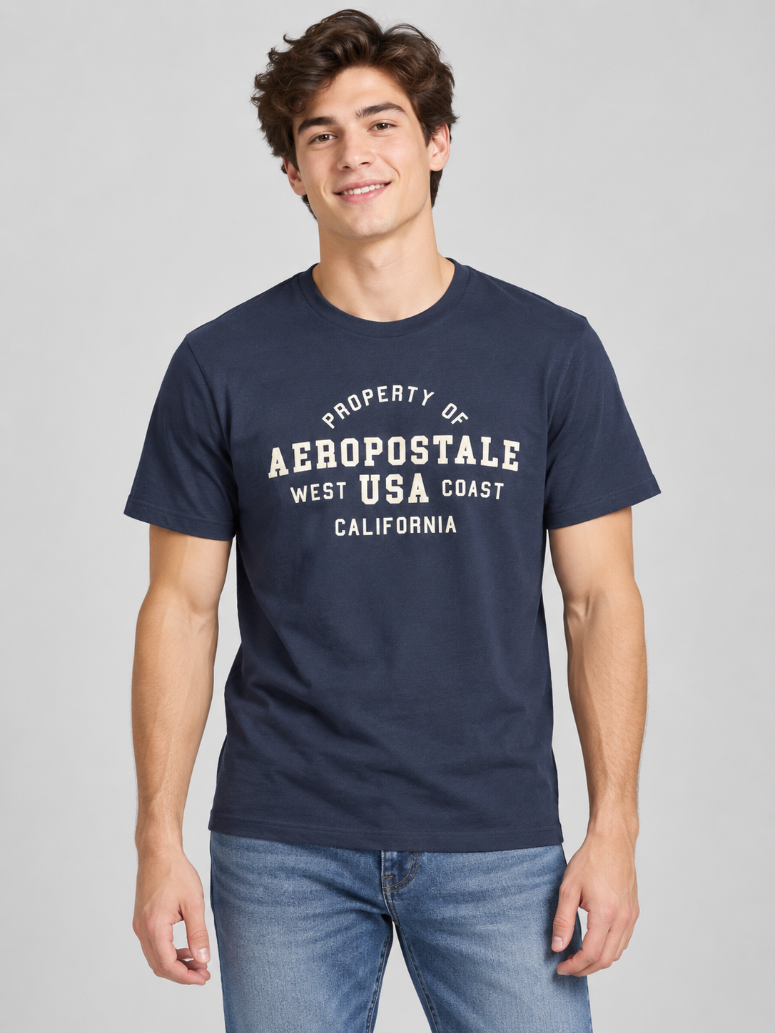 Camiseta Para Hombre Aero Level 2 Graphic Tees Cadet Navy 6258