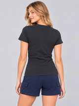 Camiseta Basica Para Mujer Girls Solid Ss Dark Black 4204