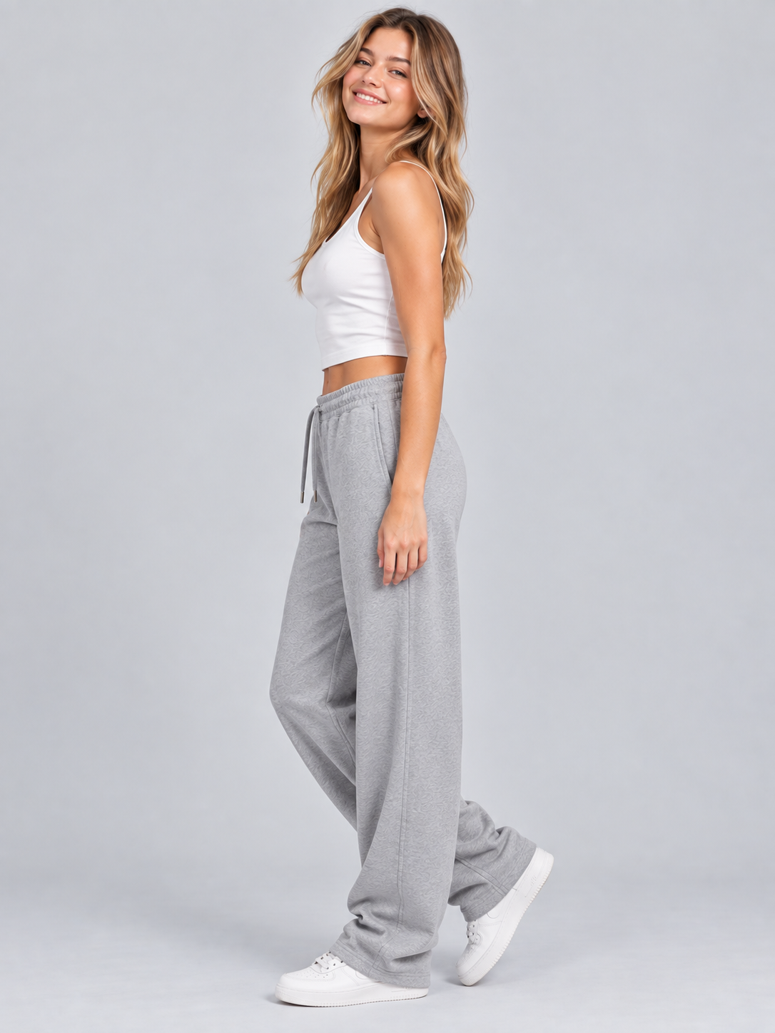 Pantalon para Mujer Aero Grirls Knit Pants Light Heather Grey 3772