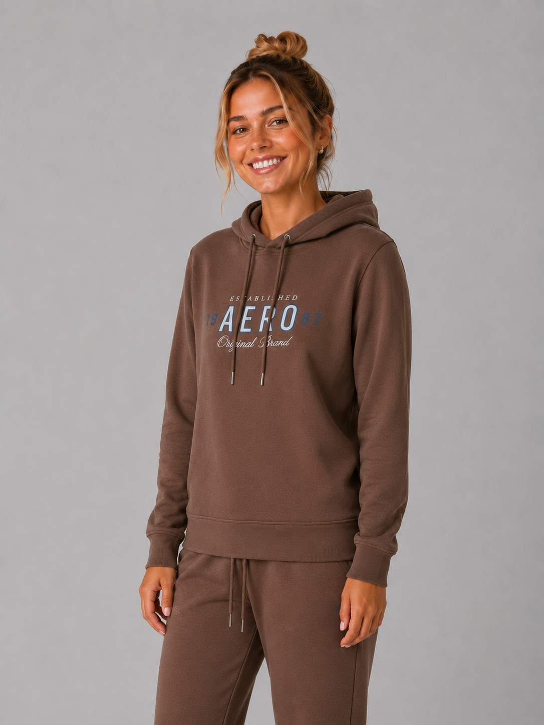 Buzo Para Mujer Aero Girls Fleece Pop Over Hot Chocolate 3559