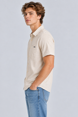 Camisa Para Hombre Aero Guys SS Woven Shirts Egret 9859