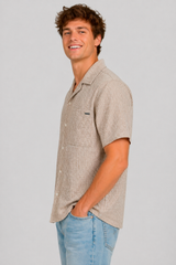 Camisa Para Hombre Aero Guys SS Woven Shirts Egret 2191