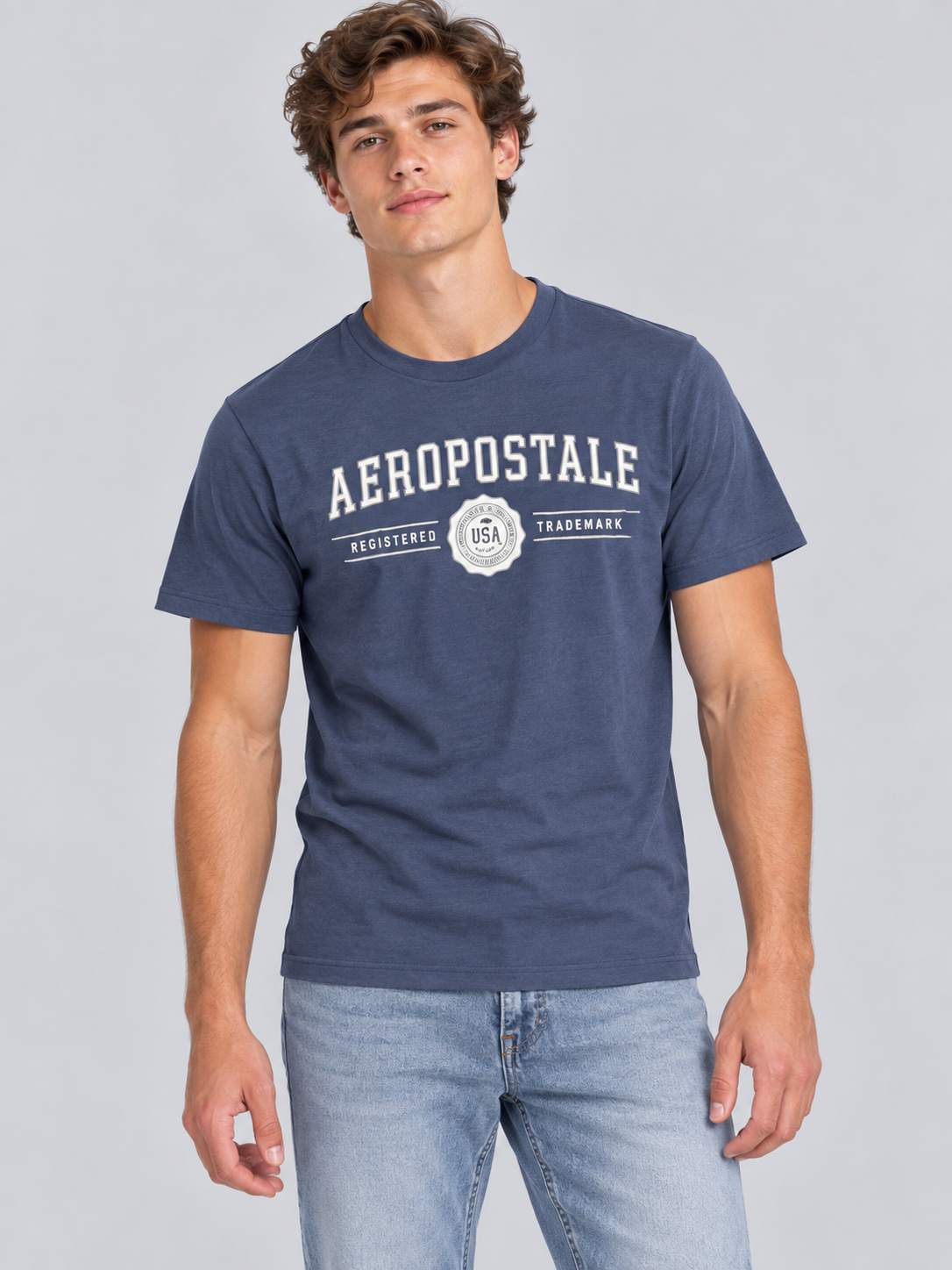Camiseta Para Hombre Aero Level 1 Graphic Tees Cadet Navy 6206