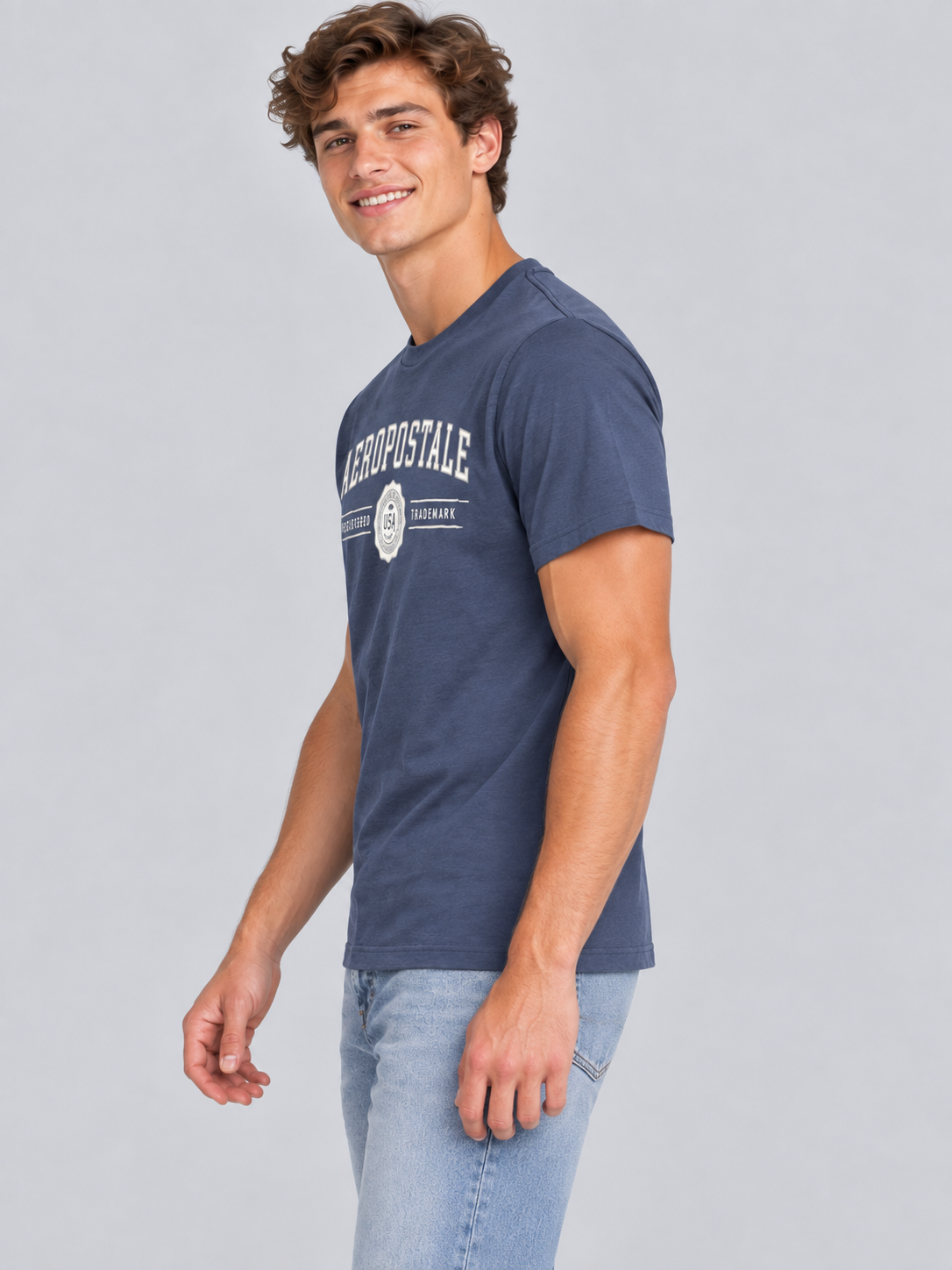 Camiseta Para Hombre Aero Level 1 Graphic Tees Cadet Navy 6206
