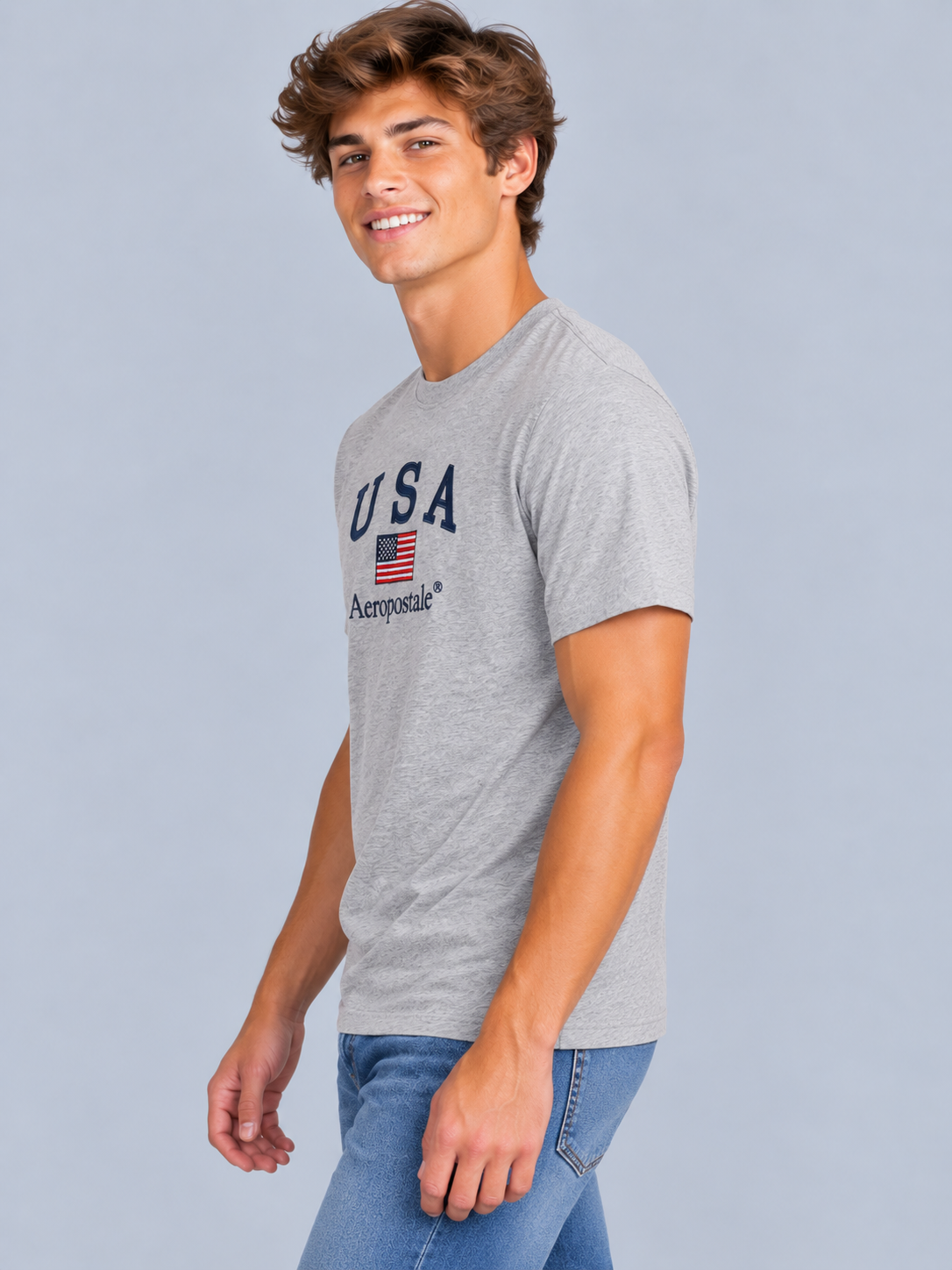 Camiseta Para Hombre Aero Aero Level 2 Graphic Tees Light Heather Grey 6145