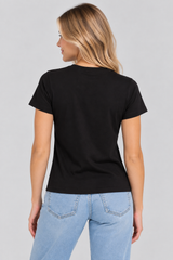 Camiseta Basica Para Mujer Aero Girls Fashion SS Dark Black 1602 100% Algodón