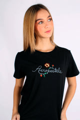 Camiseta Para Mujer Aero Graphic Level 2 Dark Black 6702