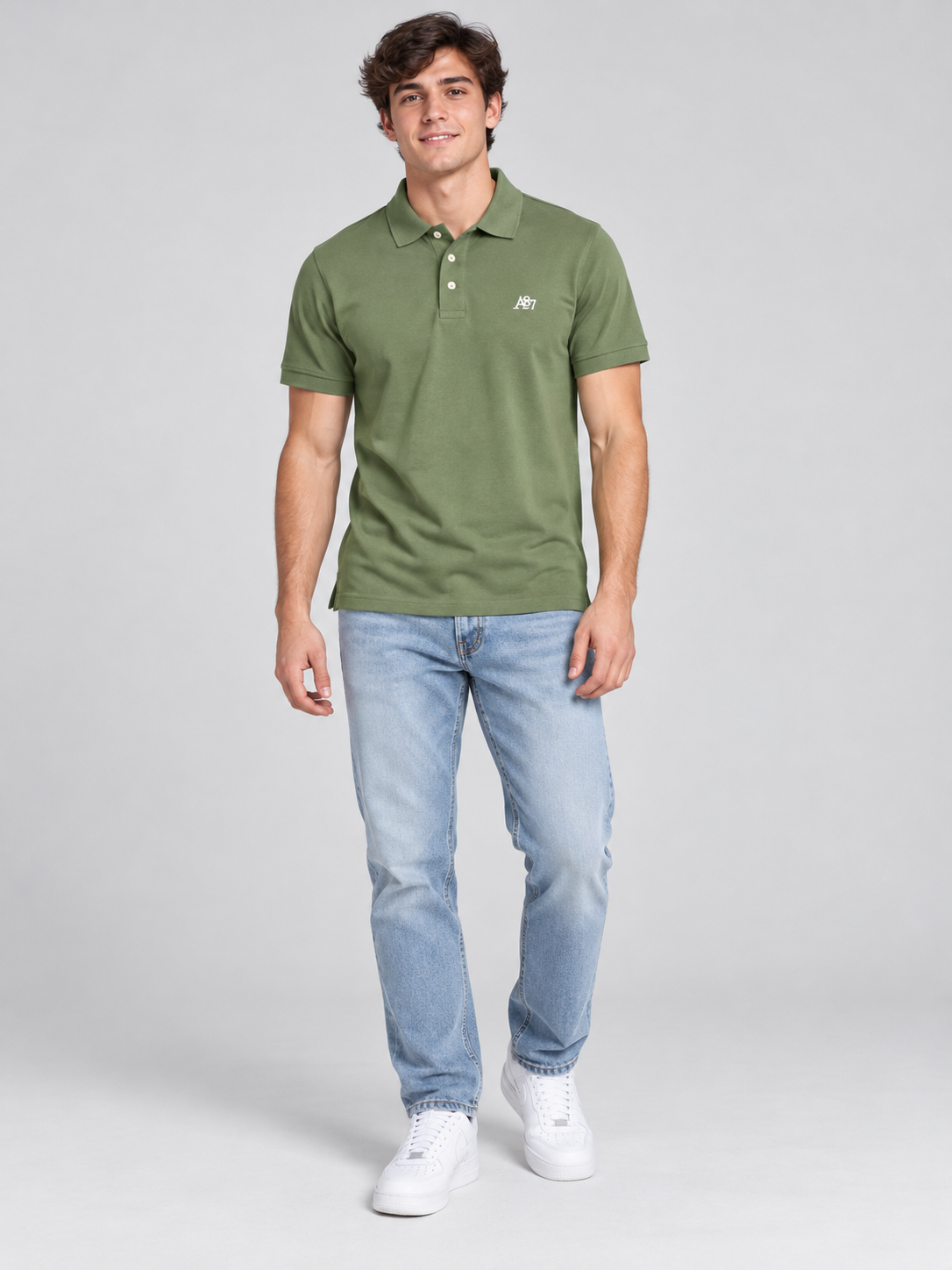 Camiseta Polo Aero  Guys Ss Solid Polo Olivine 7907