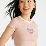 Camiseta Para Mujer Aero Graphic Level 2 Silver Pink 6994