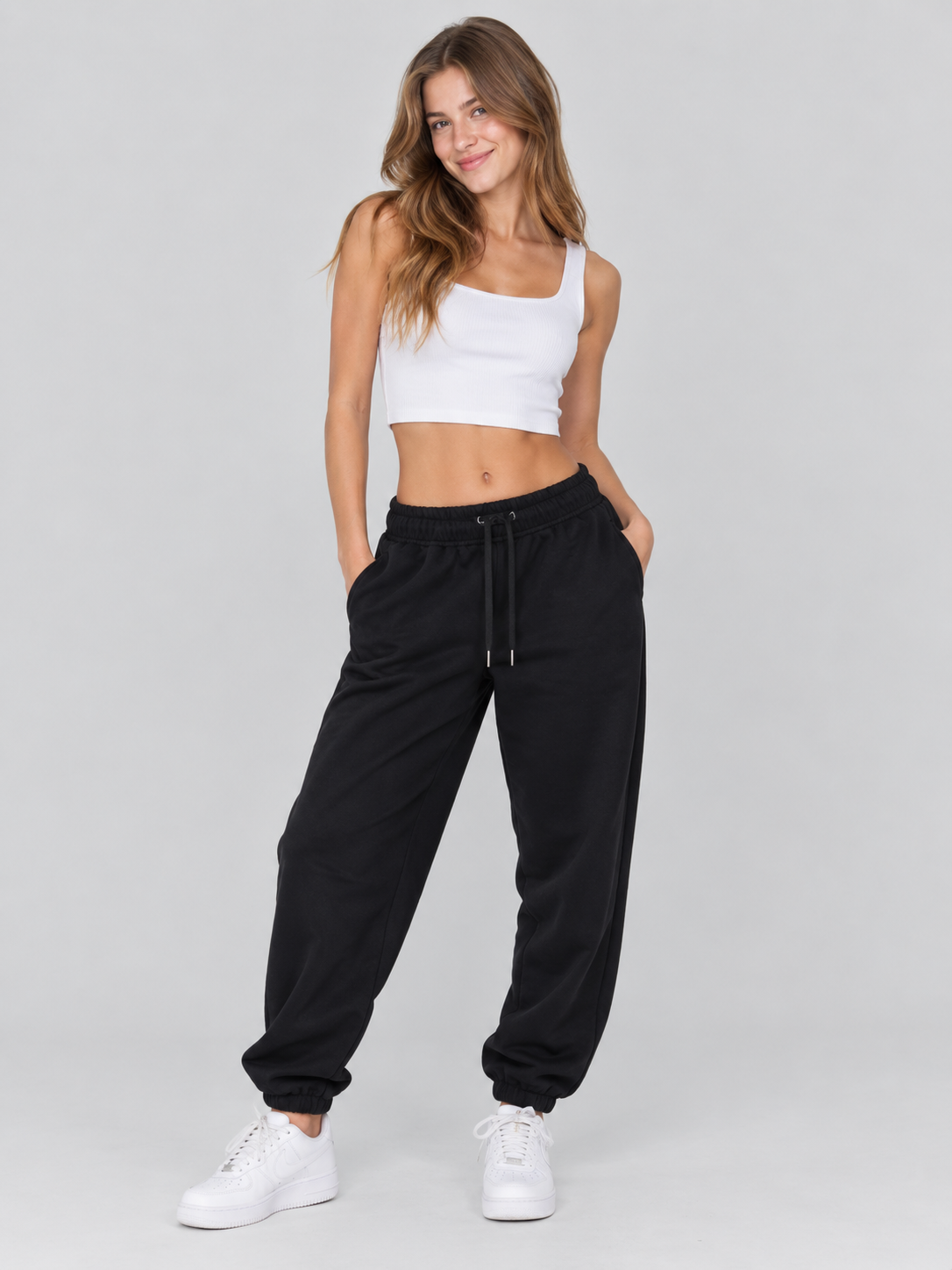 Jogger Para Mujer Aero Girls Knit Pants Dark Black 9448