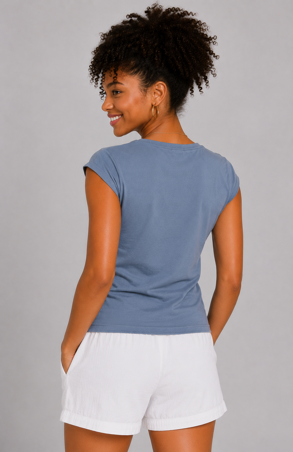 Top Para Mujer Aero Girls Fashion SS Suede Blue Slim 2436