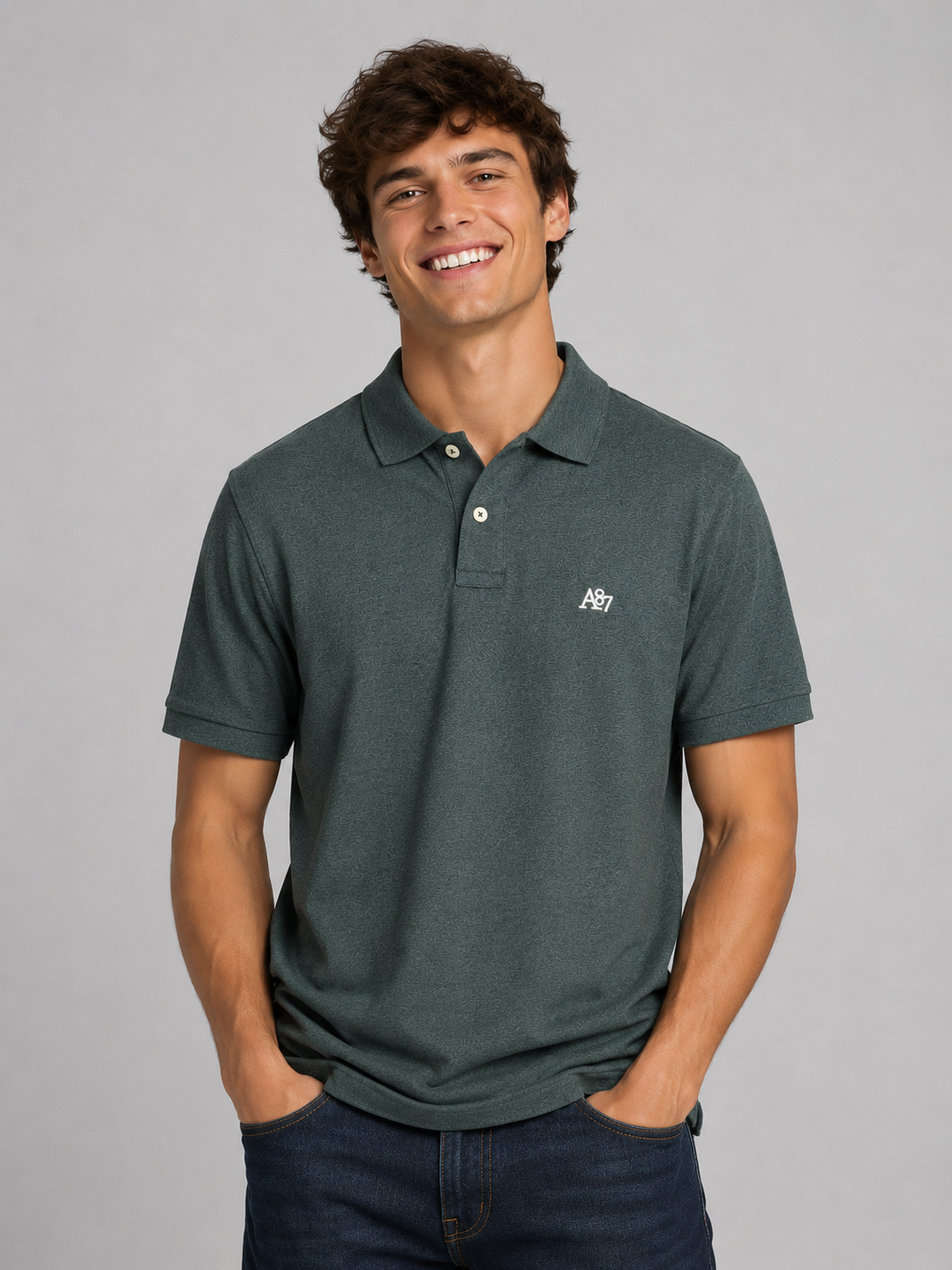 Camiseta Polo Aero Guys SS Solin Polo Green Gables 7907