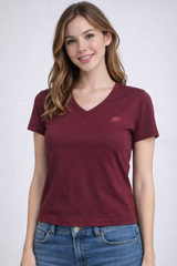 Camiseta para Mujer Aero Girls Solid SS Earth Red 4208